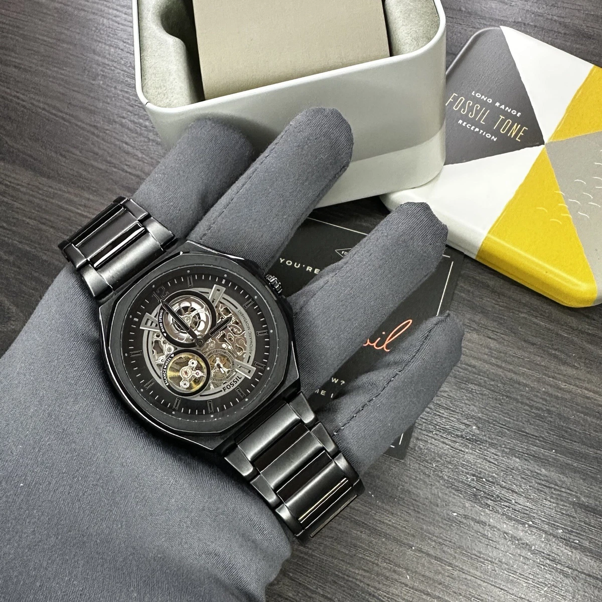 NEW Fossil Skeleton Automatic Silver Stainless Steel Men s Watch BQ2620 249