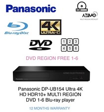NEW Panasonic DP-UB154 Ultra 4K HD HDR10+ MULTI REGION DVD 1-6 Blu-ray player