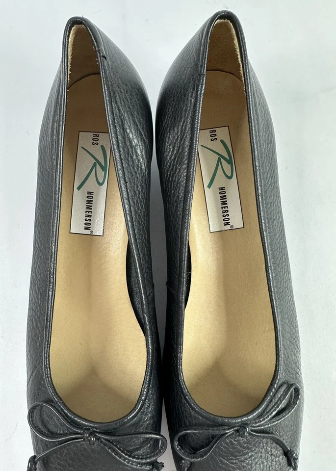 ROS HOMMERSON женщин кожи плоский низкий котенок каблук платье насосы (x2) размер 11N - Изображение 4 из 4