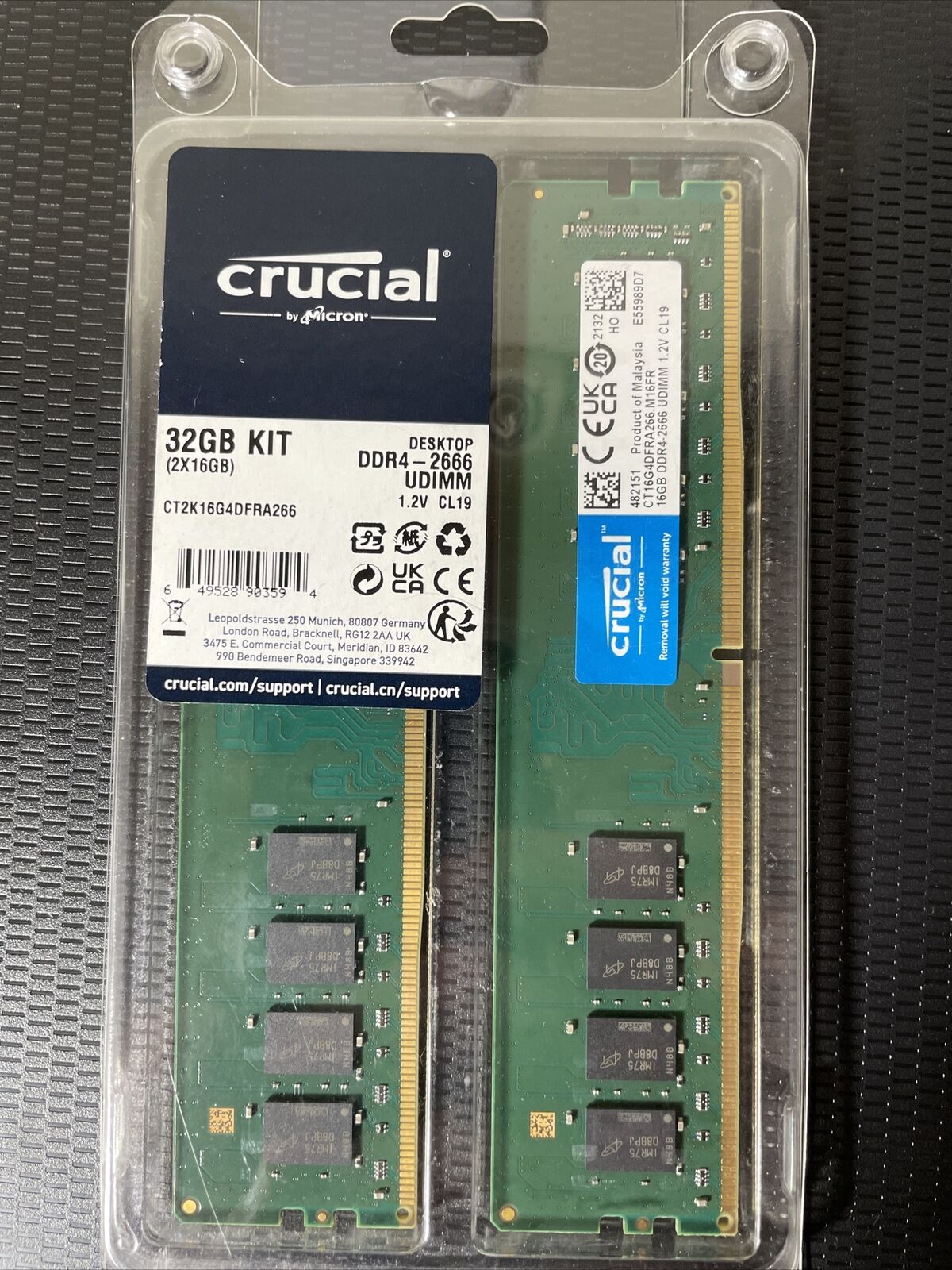 Crucial CT2K16G4DFRA266 32GB (2 x 16GB) DDR4 SDRAM Memory Kit - 288-pin -  DIMM