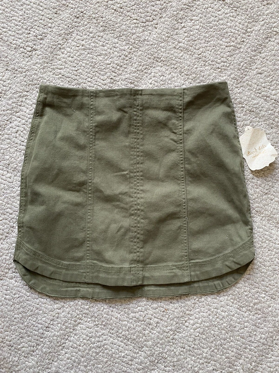 Olive green 2024 denim skirt