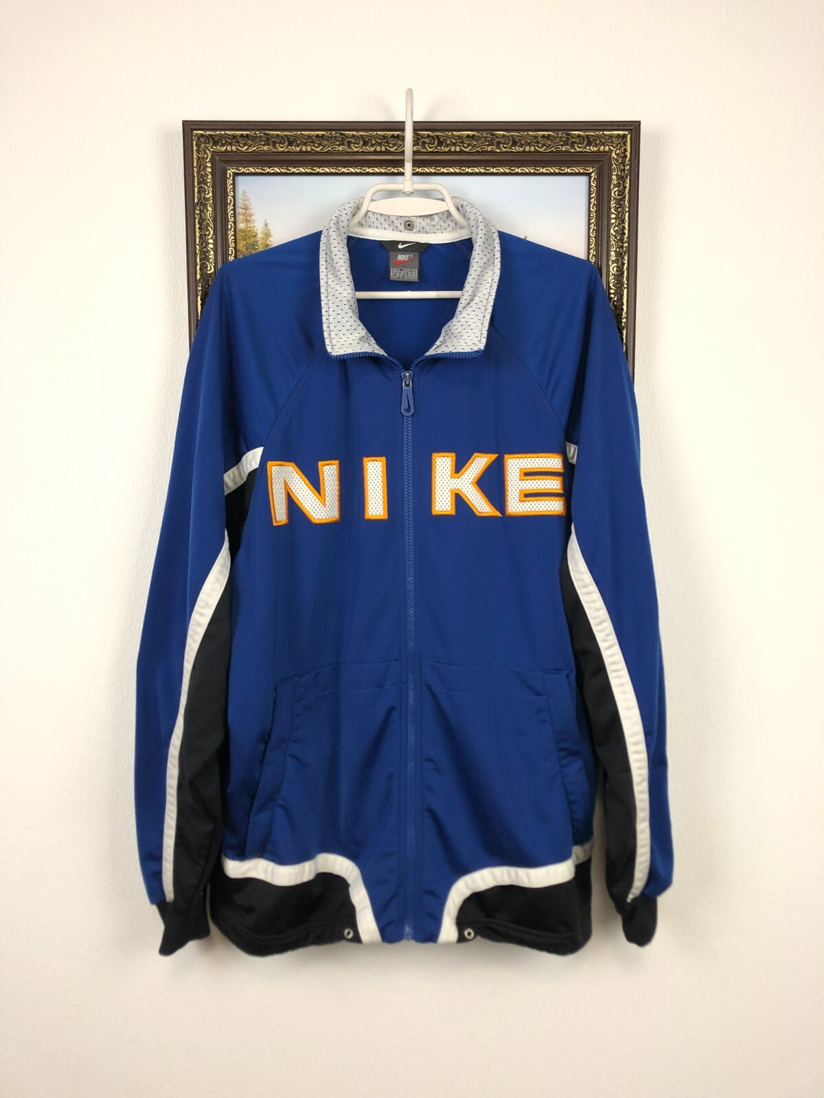 SACAI X NIKE Giacca Nike Vintage Felpa Swoosh Blu Track Top Zip Uomo Rara Taglia L