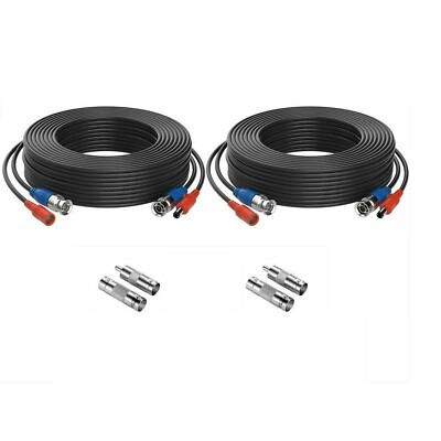 ZOSI 2X 60FT 18M BNC Cable CoopeR Power for 4K CCTV Camera DVR Security System