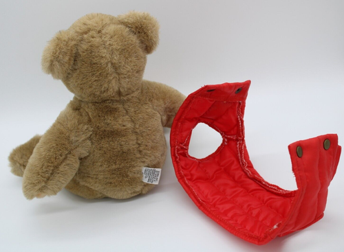 1982 GUND Bialosky Bear Teddy Bear Plush wearing Red Puffer Vest 8" Sitting Vntg - Picture 13 of 15
