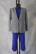 Gianfranco Ferre Boxy Blazer Shoulder Pads Grey And White Size 44 Uk 16 Xl