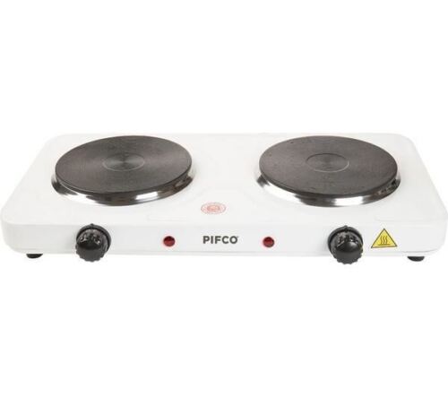 PIFCO - Doppelkochfeld elektrisch - rutschfeste heiße Platten Kochring - 2000 W, weiß - Bild 1 von 5