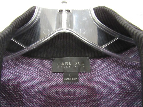 Carlisle Collection $445 Fuchsia Blue Viscose Nylon Knit Zip Cardigan Jacket L - Picture 4 of 6