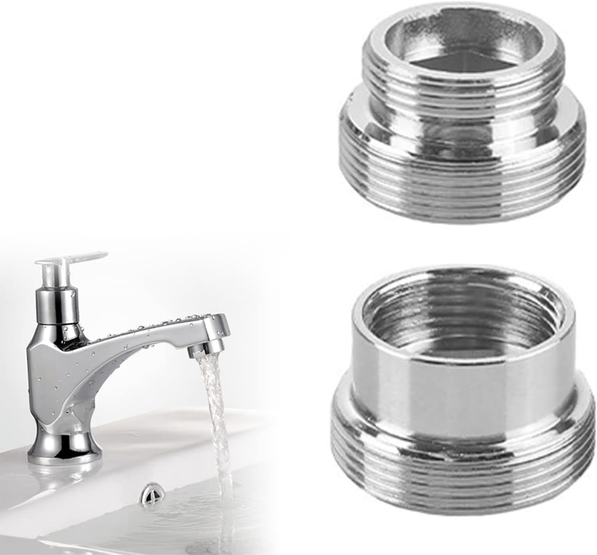 Set 7 Adattatori Per Rubinetti In Rame Con Guarnizioni - Convertitori Filettati Per Tubo Da Giardino, Cucina, Lavello E Filtro Acqua