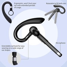 Bluetooth Headset, Wireless Bluetooth Earpiece with mic Trucker Headset for Phon