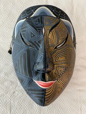 Decorative Bali Balinese Style Wooden Wall Mask Sculpture Cultural Art