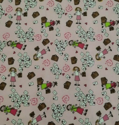 Alpine Fabrics ~ 100% Cotton Flannel ~ Pink Sister Missionary ~ per half yard