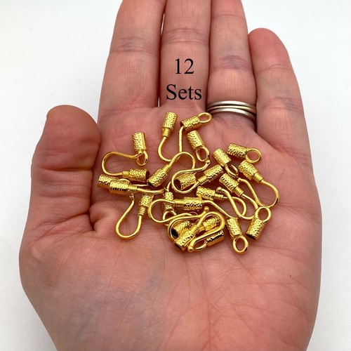 Sets Of Gold Colored Base Metal Leather Hooks Clasps (3 Variations) (MCL32) - Picture 11 of 12