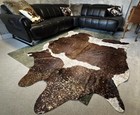 New XL Speckled Luxury Metallic Rose-gold Cowhide Rug - 2.15m x 1.96m