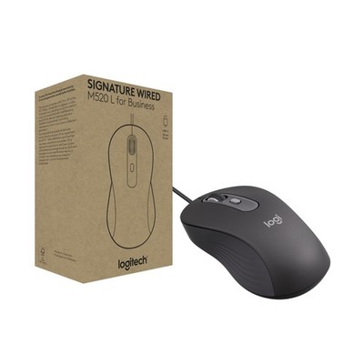 Logitech Signature Wired M520 L for Business, Optical Wired Mouse, USB-C Plug...