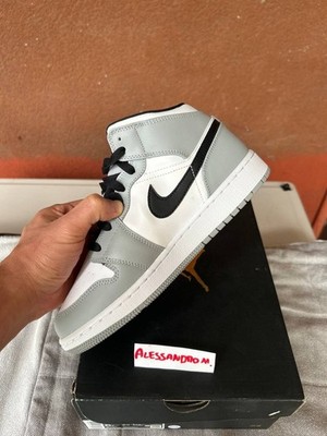 Jordan Air Jordan 1 Mid GS Light Smoke Grey 554725-092 Größe 6Y DS Neu