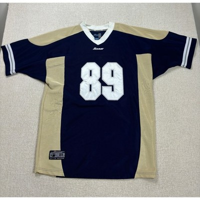 Boss by IG Design Mens Navy Blue Tan Football Jersey 89 XXL Vintage Style V-Neck