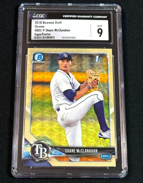 2018 Bowman Draft Chrome Shane McClanahan 1st Superfractor 1/1 CGC 9