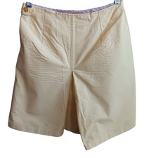 Skort Shorts 25" Vintage 1970's Womens Skirt COUNTRY YELLOW Taper COTTON BLEND