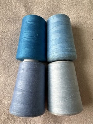 Sewing Threads Spools lot Of 4 Light Blue Colors