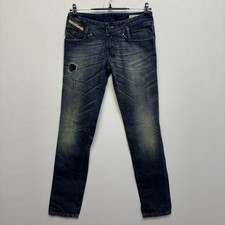 Diesel Matic Women Slim Straight Jeans Size 25x32 Blue Denim Distressed D076 -18