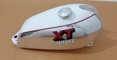 Yamaha XT TT 500 1U6, Baujahr 1980, weiß lackierter & Chrom Stahl Benzin Tank