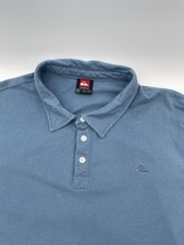 Quiksilver Polo Shirt Mens XL Blue Short Sleeve Casual Surf Skate Logo