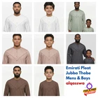Mens & Boys Emirati UAE Style Jubba Thobe Pleat Zip Jubbah 5 Colours | alqasswa