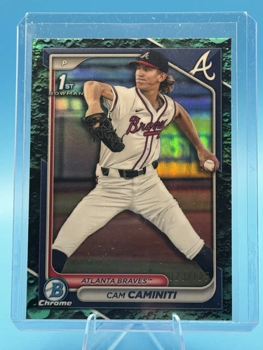 CAM CAMINITI 2024 Bowman Draft Chrome Aqua Lunar Refractor 1st Bowman #023/125