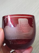 Rubinroter Glasbecher B&ouml;hmen 19. Jahrhundert Andenken K&ouml;ningstein Bayern