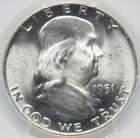 1951-D Franklin Silver Half Dollar PCGS  MS-65 FBL Full Bell Lines