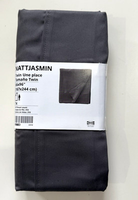 IKEA NATTJASMIN Twin Dark Gray Flat Sheet New