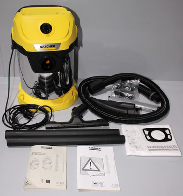 Kärcher WD 3 S V Nass-Trockensauger 1000W 17L Edelstahl Filter Gelb NEU