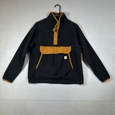 Carhartt Women's Medium Relaxed Fit Sherpa Fleece Pullover Black 1/4 Snap