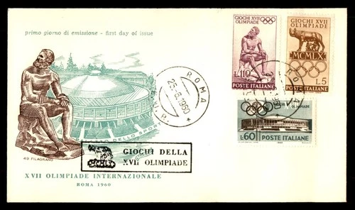 Mayfairstamps Italy FDC 1960 Olympic Games Stadium Sculpture First Day Cover aaw