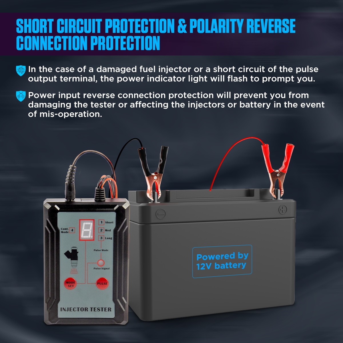Automotive Fuel Injector Tester Cleaner Kit DIY Cleaning Tools w/8 Pulse Modes