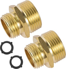 2 PCS Brass Garden Hose Adapter, 1 NPT to Garden Hose Adapter-3/4" GHT Male X 1"