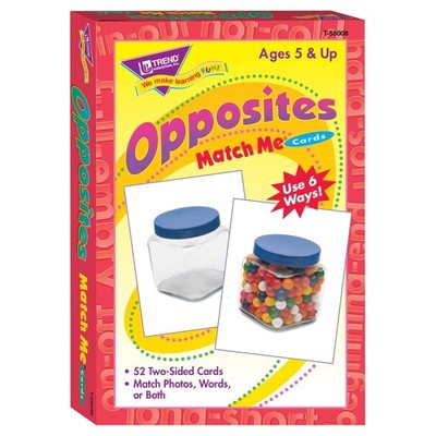 Trend OPPOSITES MATCH ME CARDS NEW 52 Learning Teaching Aid TWO-SIDED Teach