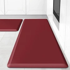 Kitchen Mat [2PCS] Cushioned Comfort Anti-Fatigue Floor Mat, Waterproof Non-Slip
