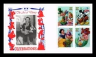 DR JIM STAMPS US COVER ART OF DISNEY CELEBRATIONS FDC SETENANT PANDA CACHET