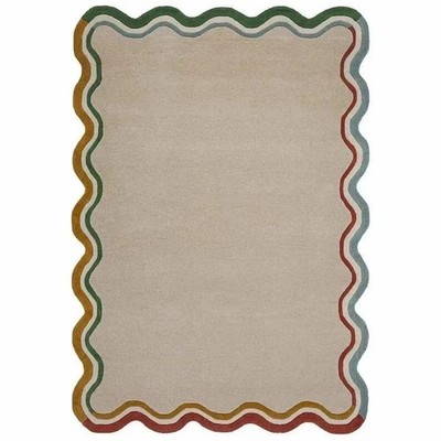 Bonnie Scallop Area Rug 6 X 9 Handmade Wool Area Rug| irregular shape Luxury Rug
