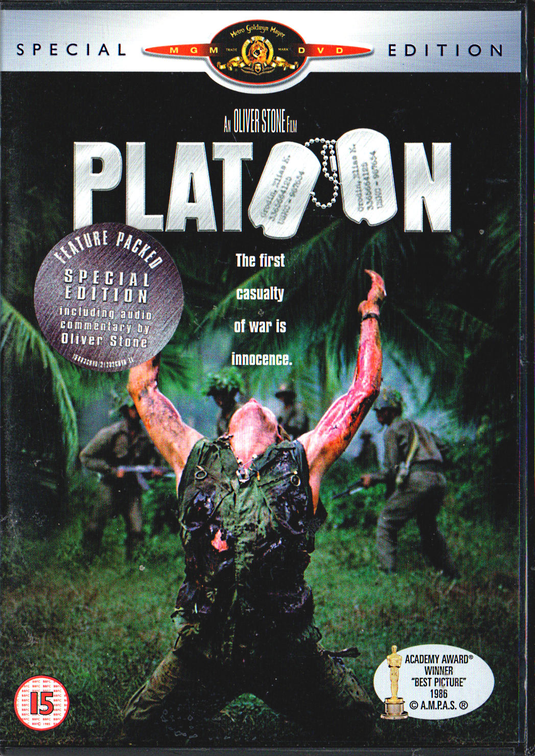 Platoon - DVD - 15 - Vietnam War Movie - Charlie Sheen - Good - FAST POST