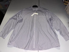 NWT's Roundtree & Yorke Gold Label Non-Iron White Multicolor Shirt 4XT 4XLT Tall