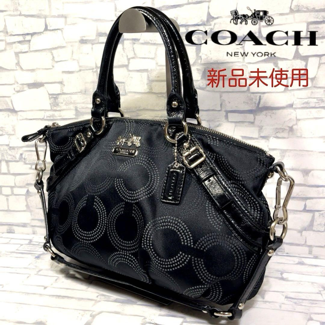 Coach Nylon Shoulder Bag Auth Black Medium Women Japan