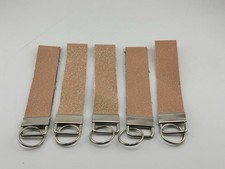 Glitter Wristlet Keychain Pink Faux Leather Key Fob Key Ring Handmade 6.99/ea