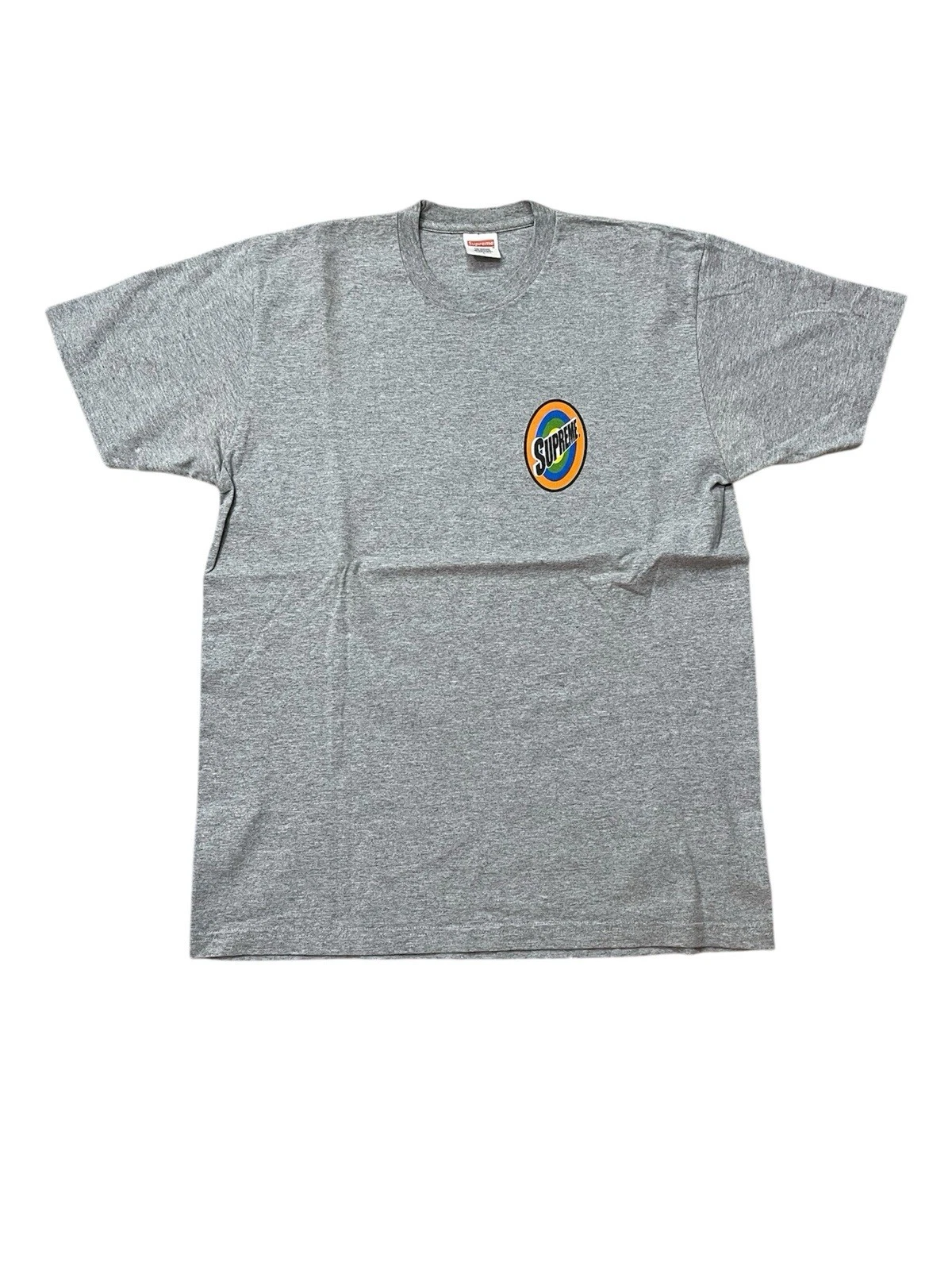 Chemise grise Supreme SS16 Spin Logo taille L marée lessive