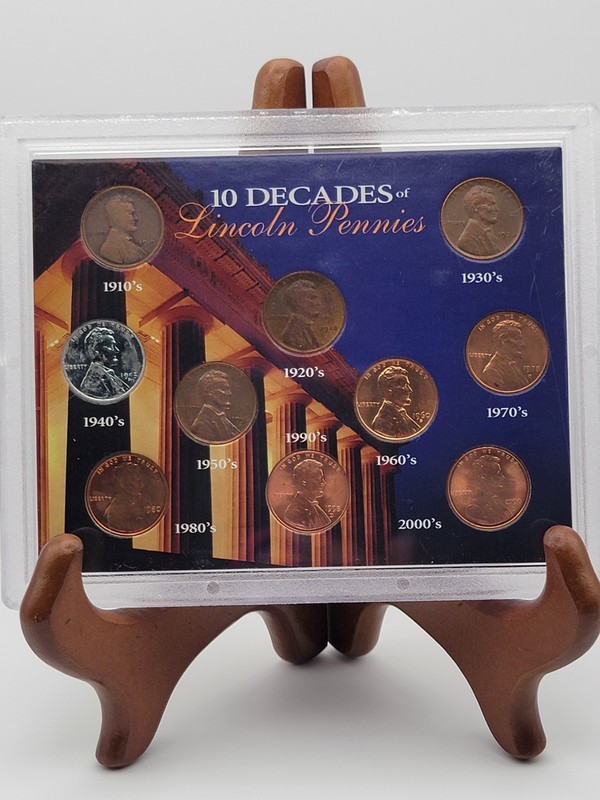 Set Of 10 Decades Of Lincoln Pennies (A200)