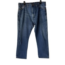 Wrangler 13MWZ Jeans Mens 42x30 Blue Denim Cowboy Cut Straight Leg Western USA
