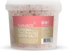 . Epsom & Pink Himalayan Bath Salts Pail 2.5Kg | Unscented Magnesium Sulphate Mi