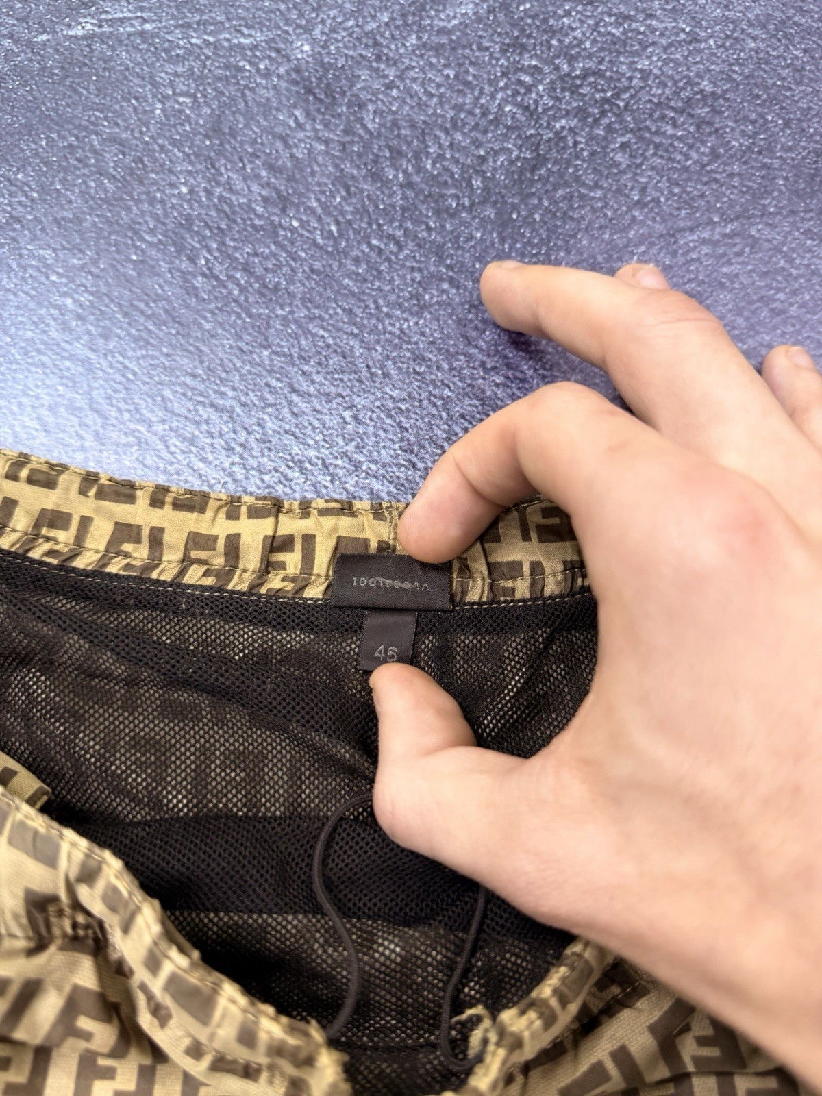 Vintage Fendi Zucca Monogram Swim Shorts Trunks Brown FF Logo IT 46 US Small thumbnail 6