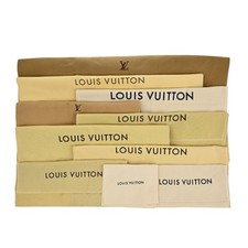 LOUIS VUITTON Logo 10 Set Dust Bag Drawstring Canvas Cotton Beige Brown 09EF474